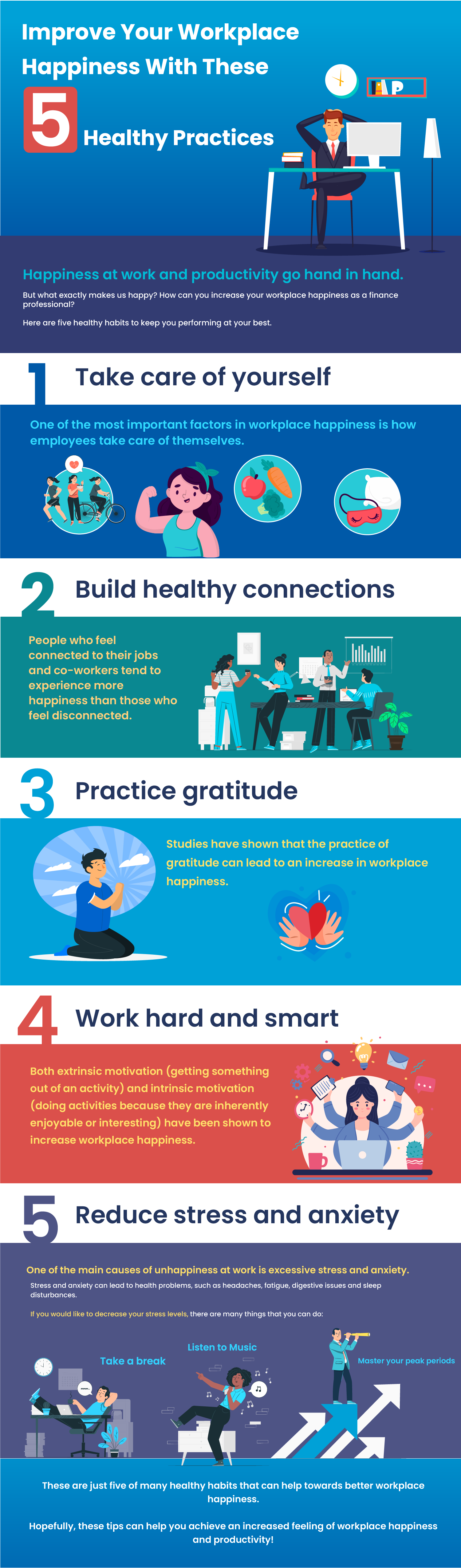 Finance Professionals: Improve Your Workplace Happiness with These 5 Healthy Practices